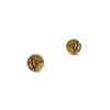 gold wooden earrings mini round