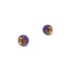 handcrafted wooden studs in purple color mini round