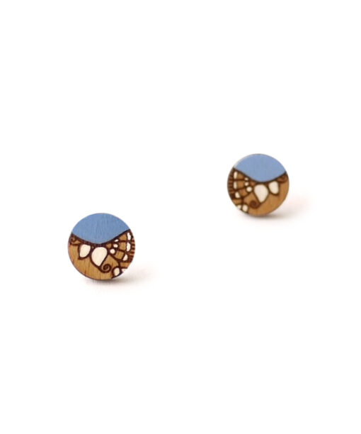 lightweight wooden studs in blue color mini round