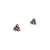 boho wooden heart earrings in royal blue color