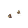 gold wooden heart earrings