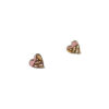 wooden heart studs in light pink color