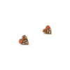 lightweight wooden heart studs in orange color