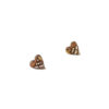 lovely wooden heart studs in copper color