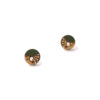 dark green wooden earrings mini round
