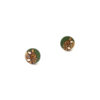 green wooden earrings mini round