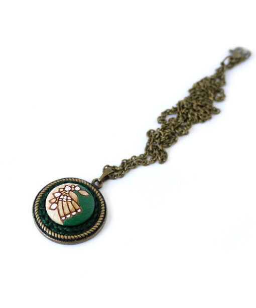 green wooden necklace