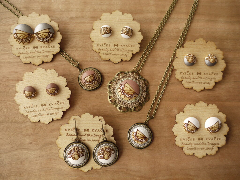 custom wooden jewelry for Ljubljana castle dragon souvenir shop