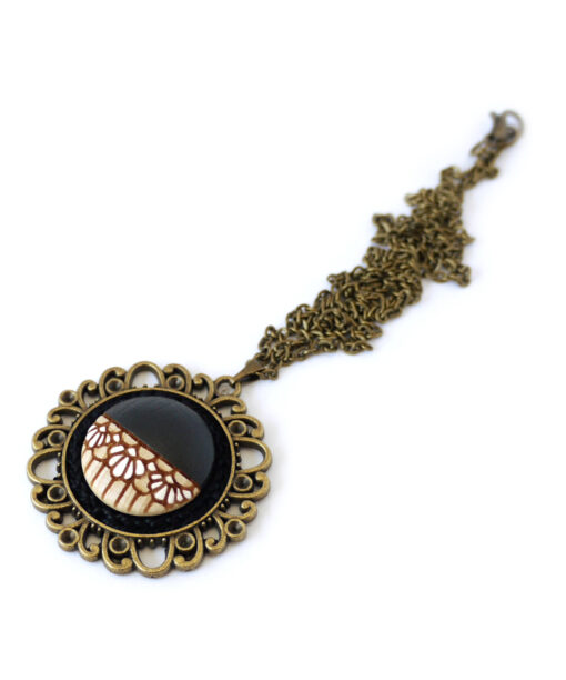 medium black wooden necklace