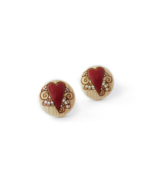 medium lovely wooden earrings