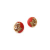 medium red wooden earrings