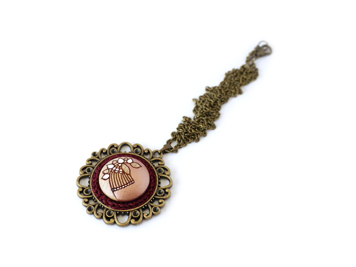 medium rose gold wooden necklace