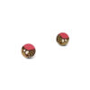 pink wooden earrings mini round