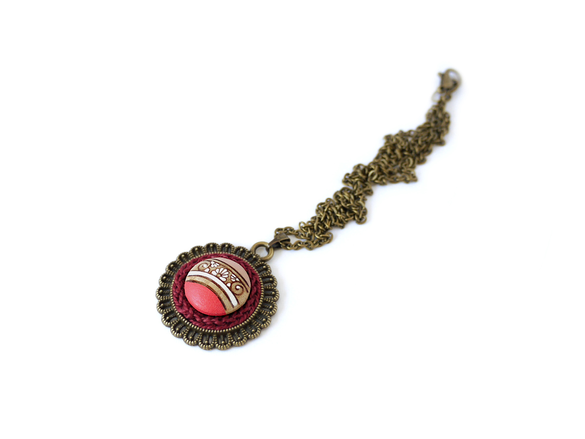 pink wooden necklace