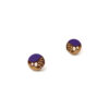purple wooden earrings mini round