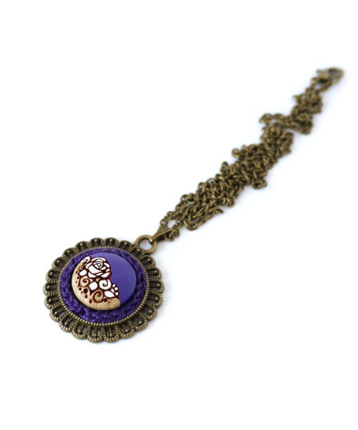 purple wooden necklace