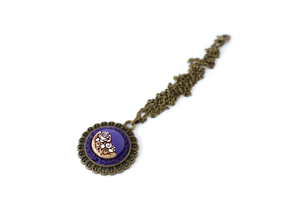 purple wooden necklace