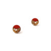 red wooden earrings mini round