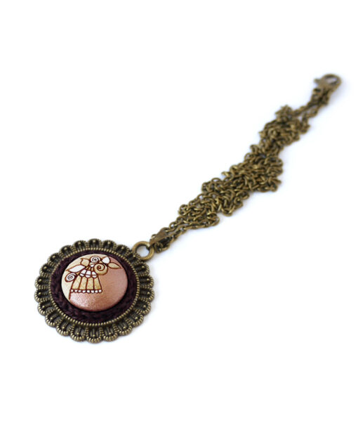 rose gold wooden necklace