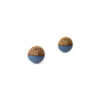 small blue wooden earrings