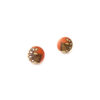 small orange wooden earrings