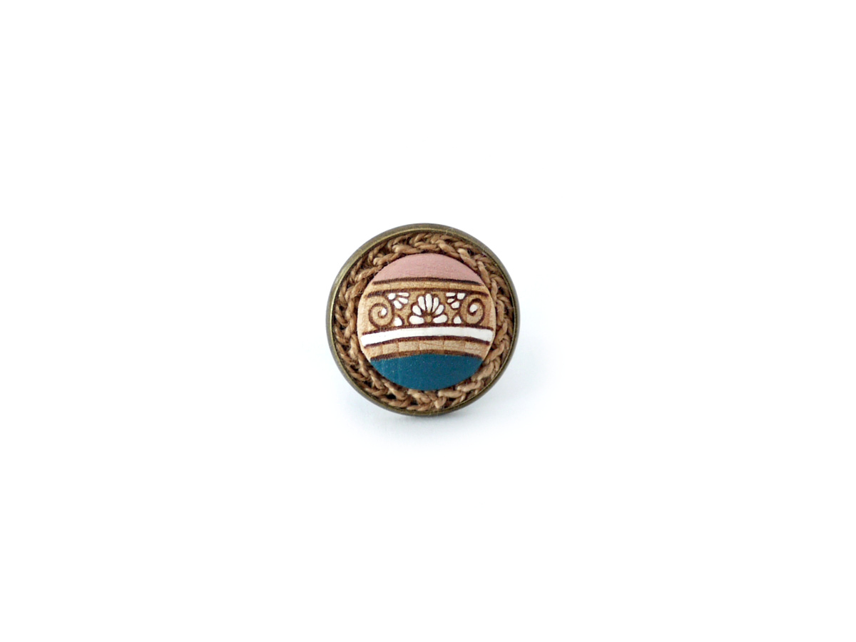 teal wooden ring