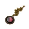 medium pink night sky wooden necklace