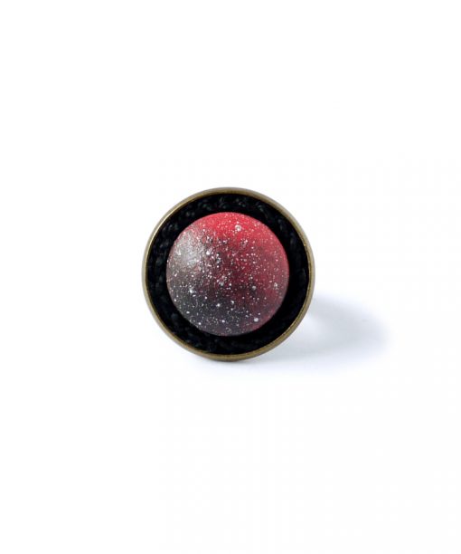 pink night sky wooden ring