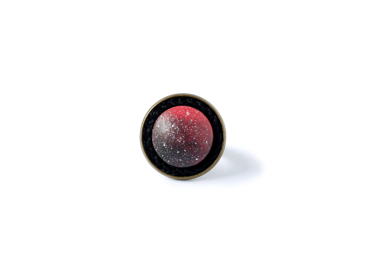 pink night sky wooden ring
