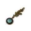 small mint night sky wooden necklace