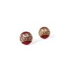 small wooden studs in dark red color