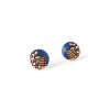 small wooden studs in navy blue color