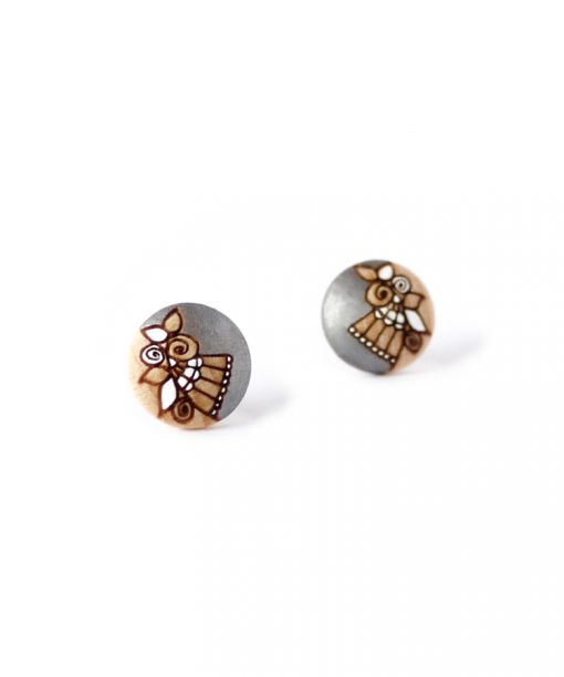 small wooden studs in silver color