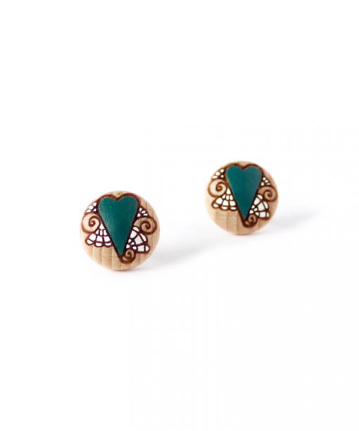 small wooden studs in teal color