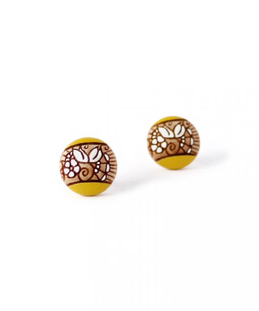 small wooden studs in yellow color