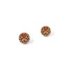 copper lace wooden earrings