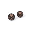 medium rose gold lace wooden earrings